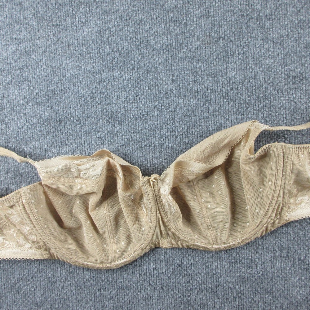 Panache Olivia Balconette Bra Womens 34G Beige Lace Sheer Unlined Underwire